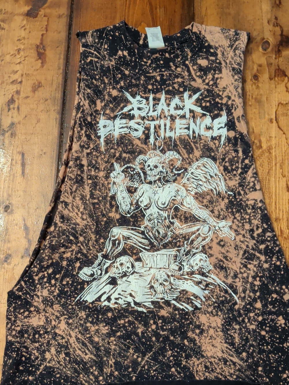 Black Pestilence Band Shirt - Lat Shirt Size Medium